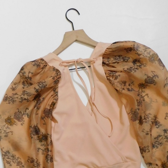 FREE PEOPLE Intimately Floral Puff Sleeve Puff-ect Bodysuit Romantic X-Small - Picture 10 of 15